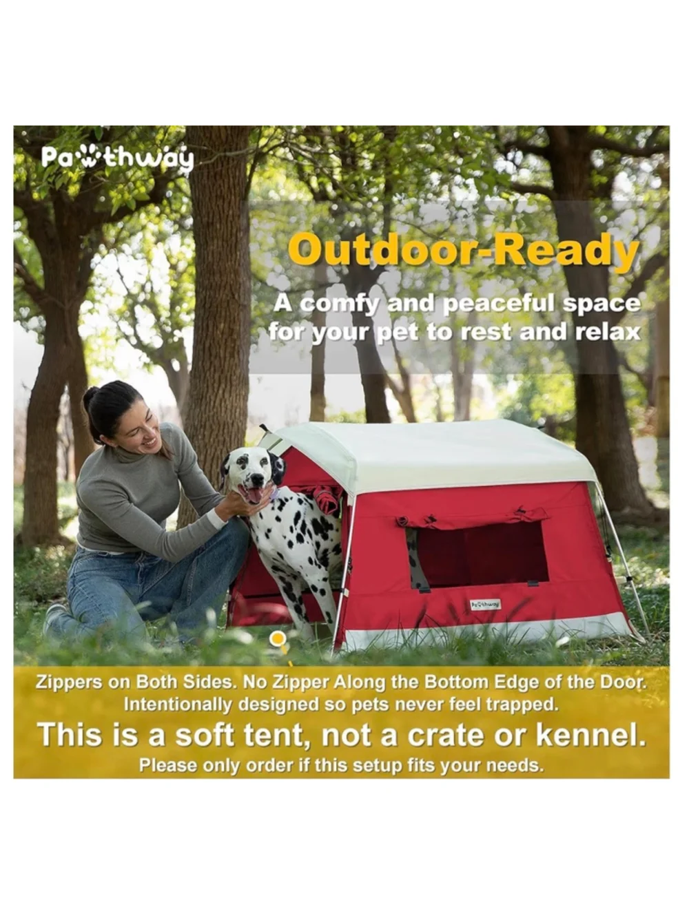 NEW Dog Tent Cotton Fabric Aluminum Poles Camping Mat Cooling Weatherproof Large
